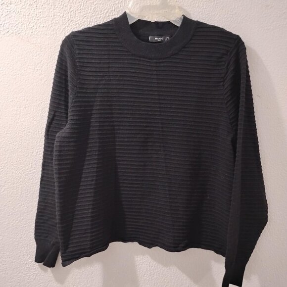 Mango-S- RELIEVER IN COTTON KNIT-BLACK TOP - Picture 5 of 5